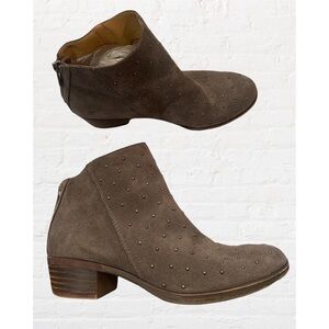 NEW Lucky Brand Breena Studded Suede Leather Ankle Booties